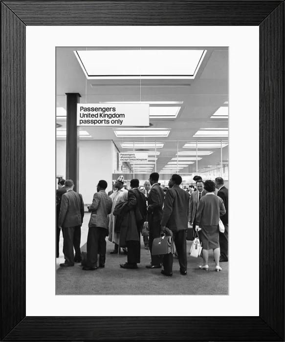 Framed Print : Commonwealth Immigration Act comes into force at London Heathrow Airport. 1st July 1962 Framed Print : Commonwealth Immigration Act comes into force at London Heathrow Airport. 1st July 1962
