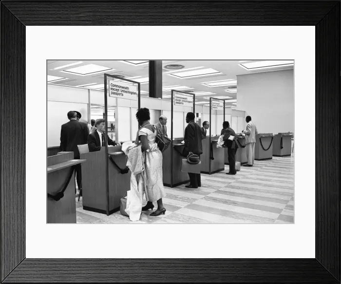 Framed Print : Commonwealth Immigration Act comes into force at London Heathrow Airport. 1st July 1962 Framed Print : Commonwealth Immigration Act comes into force at London Heathrow Airport. 1st July 1962