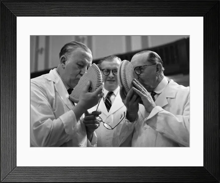 Framed Print : British Baking Exhibition Caxton Hall 23rd March 1961 Left to Right Mr W Millar