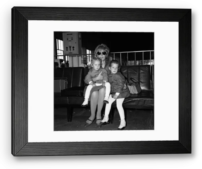 Framed Print : Petula Clark and her children Catherine (2 years) and Barbara (3 years