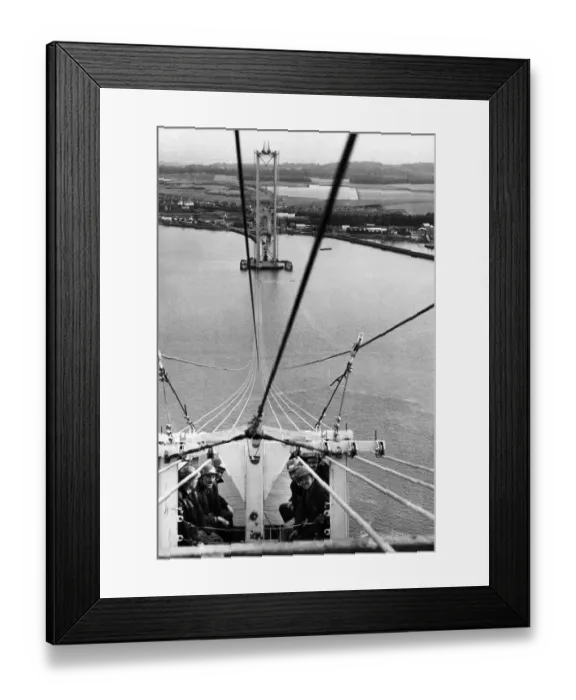 Framed Print : The Forth Road bridge from South Queensferry to North Queensferry, during construction Framed Print : The Forth Road bridge from South Queensferry to North Queensferry, during construction