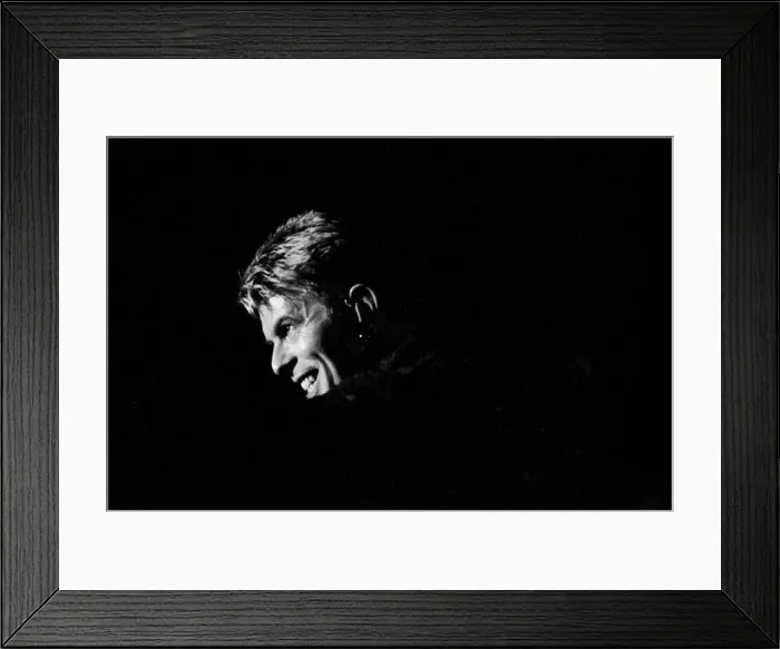 Framed Print : Pop star David Bowie performing on stage during a concert at The Barrowlands in Glasgow Framed Print : Pop star David Bowie performing on stage during a concert at The Barrowlands in Glasgow