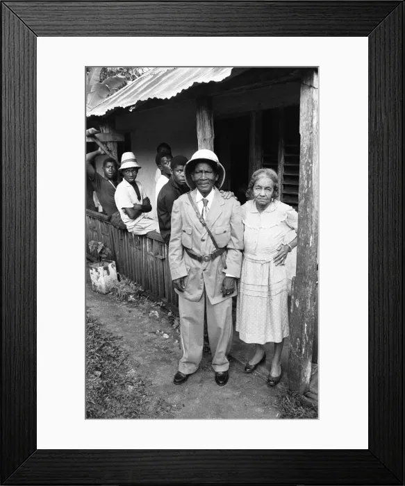 Framed Print : Colonel Walter James Robertson, the elderly Jamaican Maroon Chief in full uniform with