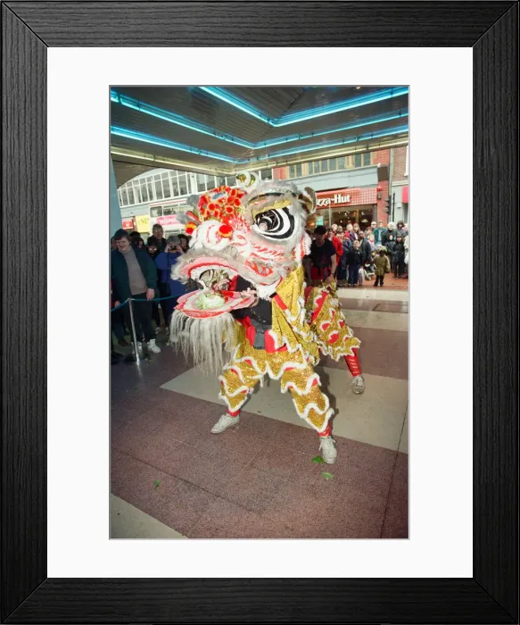 Framed Print : Chinese New Year, Broad Street Mall. 24th February 1996 Framed Print : Chinese New Year, Broad Street Mall. 24th February 1996