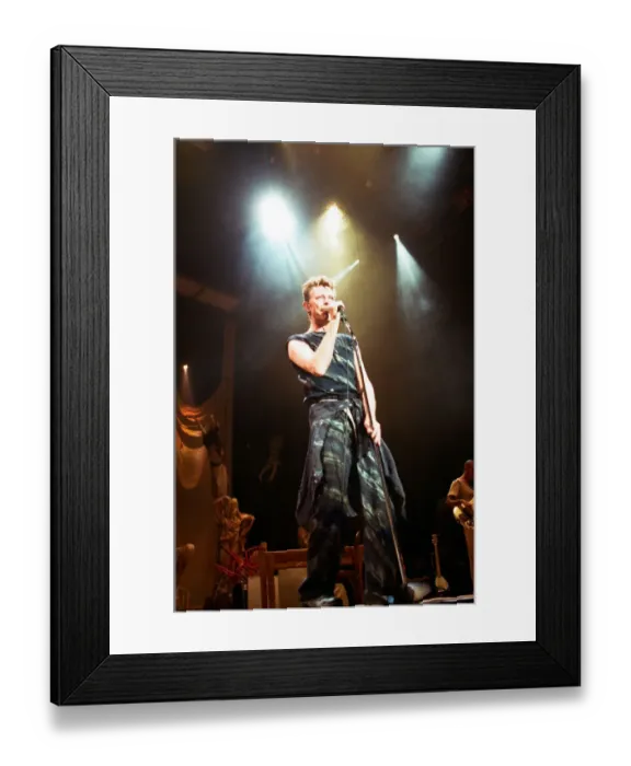 Framed Print : David Bowie performing at the NEC, Birmingham. Outside Tour. 21st November 1995 Framed Print : David Bowie performing at the NEC, Birmingham. Outside Tour. 21st November 1995