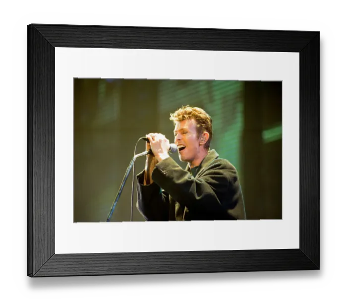 Framed Print : David Bowie performing at The Big Twix Mix concert at The Birmingham NEC