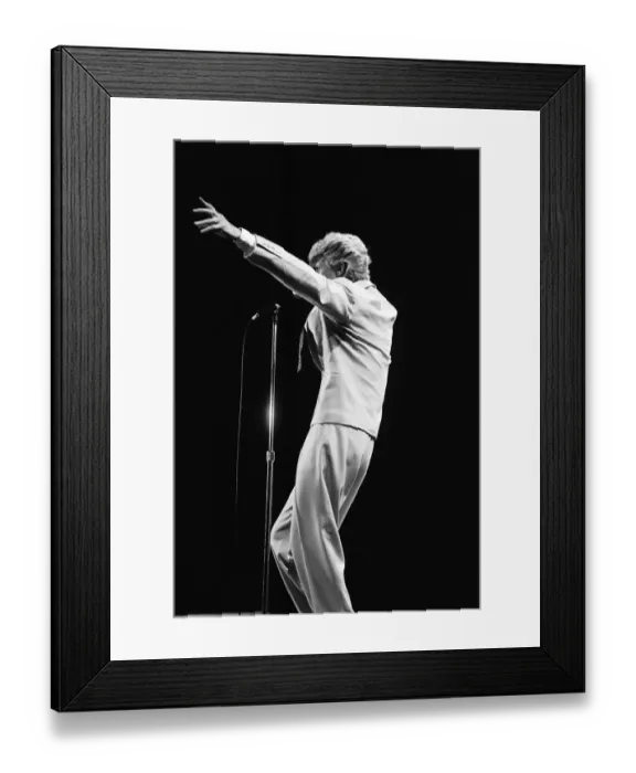 Framed Print : David Bowie performing at the NEC, Birmingham. Serious Moonlight Tour. 5th June 1983 Framed Print : David Bowie performing at the NEC, Birmingham. Serious Moonlight Tour. 5th June 1983