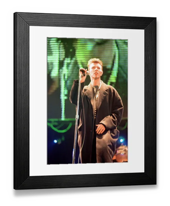 Framed Print : David Bowie performing at The Big Twix Mix concert at The Birmingham NEC