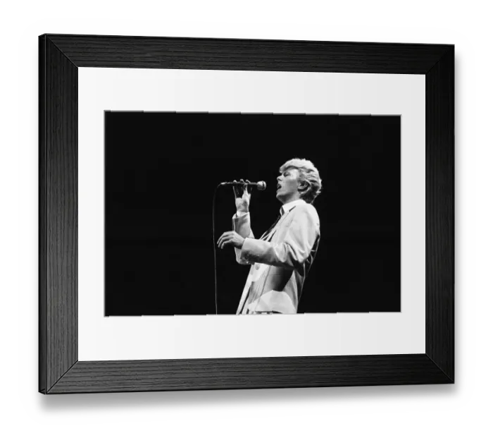 Framed Print : David Bowie performing at the NEC, Birmingham. Serious Moonlight Tour. 5th June 1983