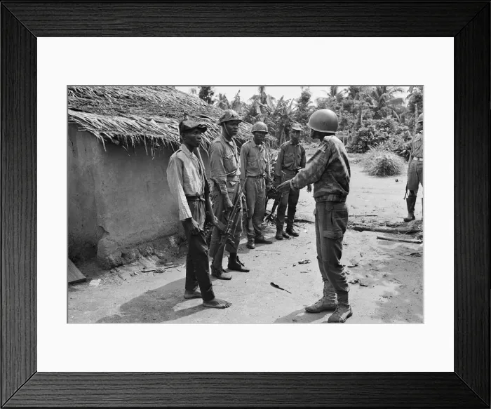 Framed Print : Biafran soldiers seen here during the conflict. 11th June 1968
