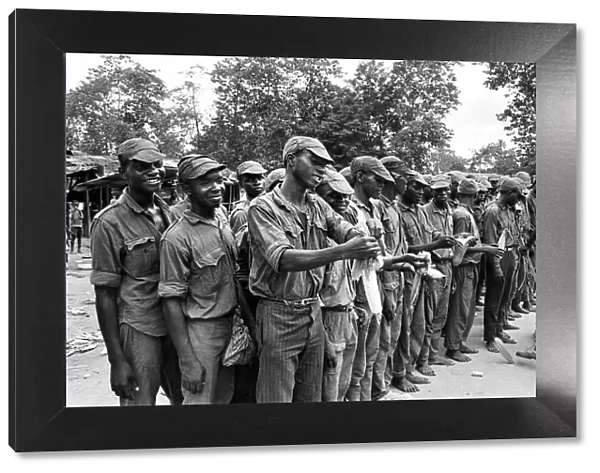 A large group of Biafran soldier seen here during the conlifct