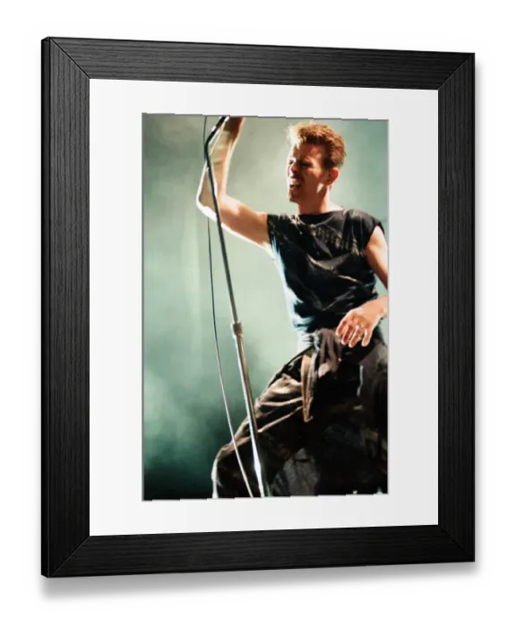 Framed Print : David Bowie performing at the NEC, Birmingham. Outside Tour. 21st November 1995