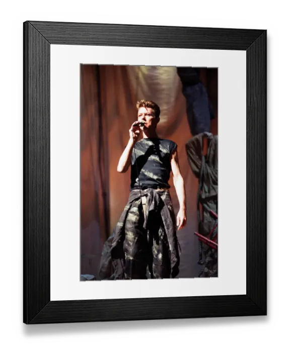 Framed Print : David Bowie performing at the NEC, Birmingham. Outside Tour. 21st November 1995