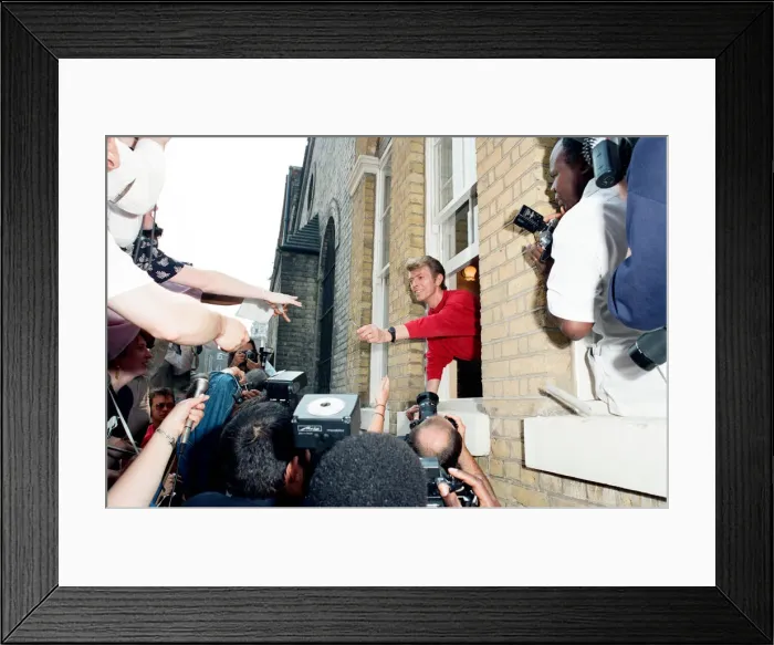 Framed Print : David Bowie launches The Brixton Community Centre, yards away from his own birthplace in Framed Print : David Bowie launches The Brixton Community Centre, yards away from his own birthplace in