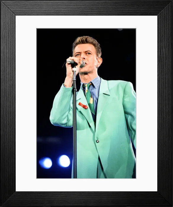 Framed Print : David Bowie performing at The Freddie Mercury Tribute Concert for Aids Awareness Framed Print : David Bowie performing at The Freddie Mercury Tribute Concert for Aids Awareness