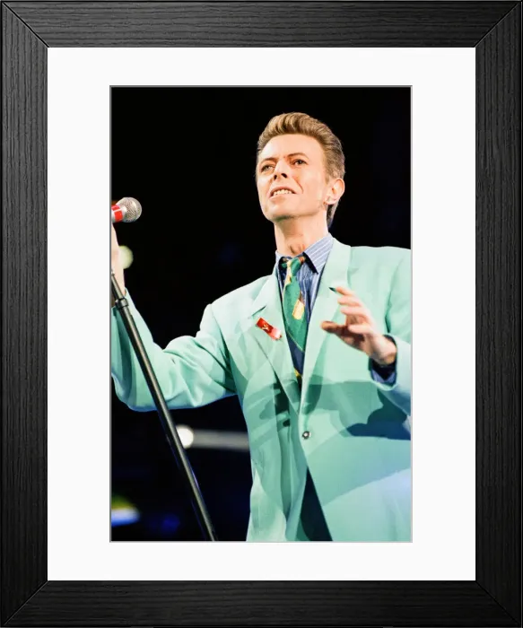Framed Print : David Bowie performing at The Freddie Mercury Tribute Concert for Aids Awareness Framed Print : David Bowie performing at The Freddie Mercury Tribute Concert for Aids Awareness