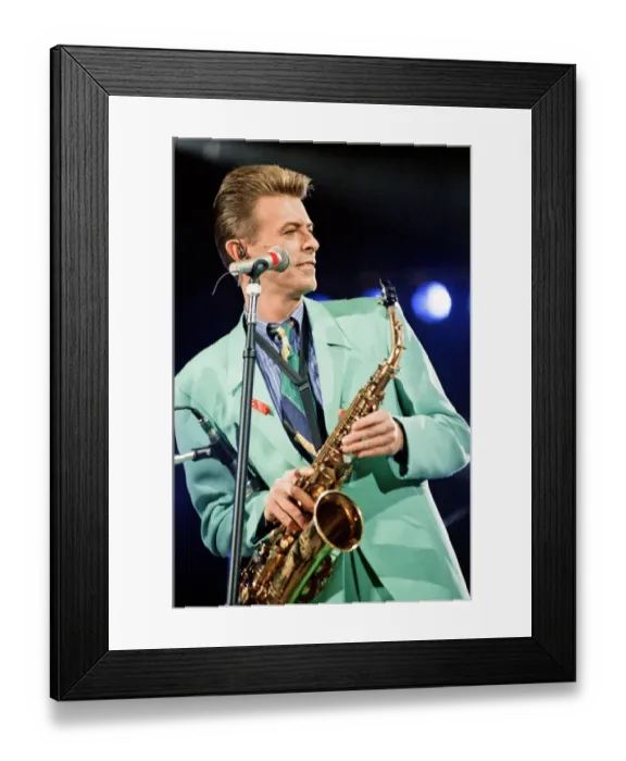 Framed Print : David Bowie performing at The Freddie Mercury Tribute Concert for Aids Awareness