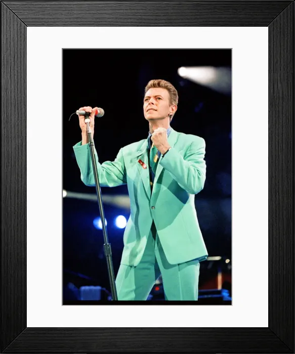 Framed Print : David Bowie performing at The Freddie Mercury Tribute Concert for Aids Awareness Framed Print : David Bowie performing at The Freddie Mercury Tribute Concert for Aids Awareness