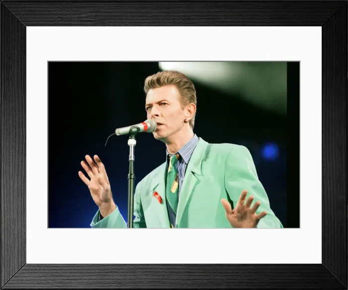 Framed Print : David Bowie performing at The Freddie Mercury Tribute Concert for Aids Awareness