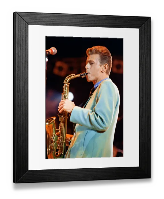 Framed Print : David Bowie performing at The Freddie Mercury Tribute Concert for Aids Awareness