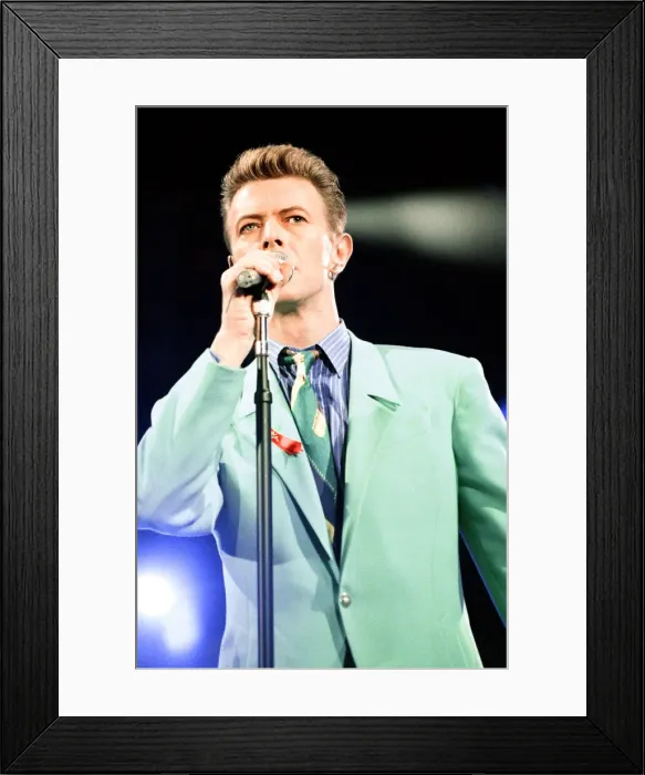 Framed Print : David Bowie performing at The Freddie Mercury Tribute Concert for Aids Awareness
