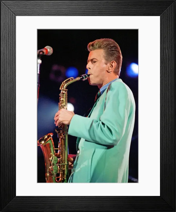 Framed Print : David Bowie performing at The Freddie Mercury Tribute Concert for Aids Awareness Framed Print : David Bowie performing at The Freddie Mercury Tribute Concert for Aids Awareness