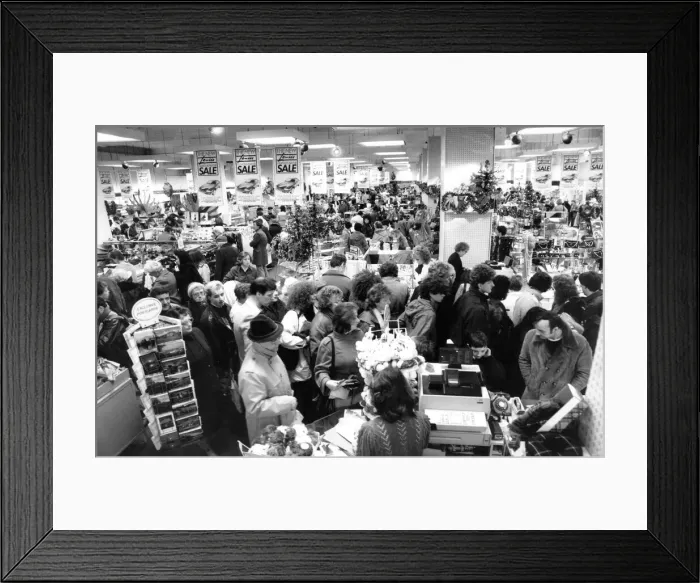 Framed Print : The January sales have come early, shoppers on Boxing Day in Lewis Framed Print : The January sales have come early, shoppers on Boxing Day in Lewis