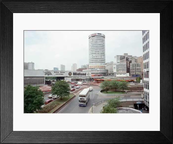 Framed Print : General view of the Bull Ring shopping centre in Birmingham. 18th May 1990 Framed Print : General view of the Bull Ring shopping centre in Birmingham. 18th May 1990