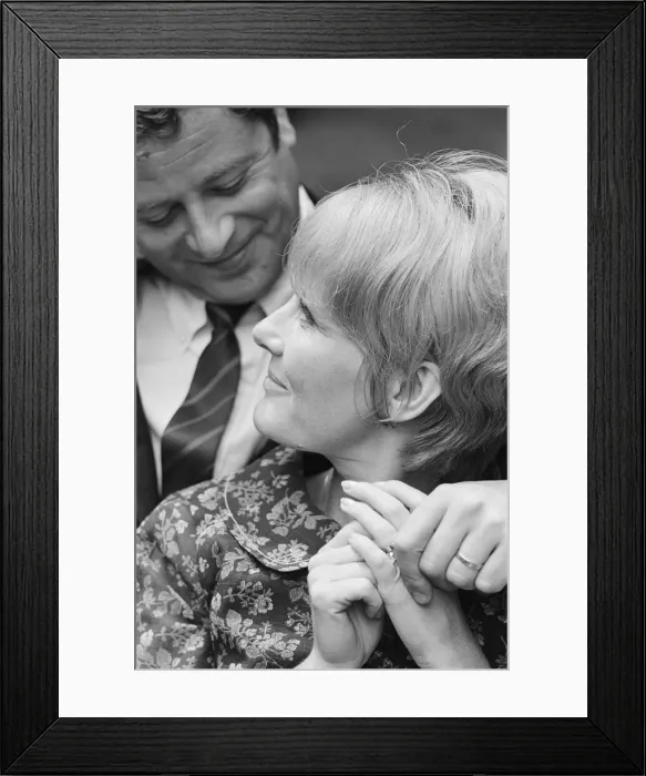 Framed Print : Petula Clark with her husband Claude Wolff. 6th June 1966 Framed Print : Petula Clark with her husband Claude Wolff. 6th June 1966