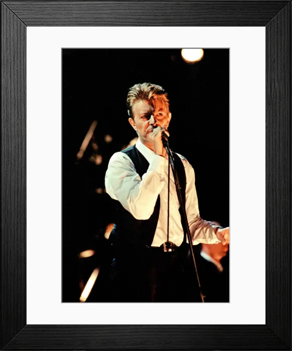 Framed Print : David Bowie performing at The Birmingham NEC, as part of his 1990 Sound Framed Print : David Bowie performing at The Birmingham NEC, as part of his 1990 Sound