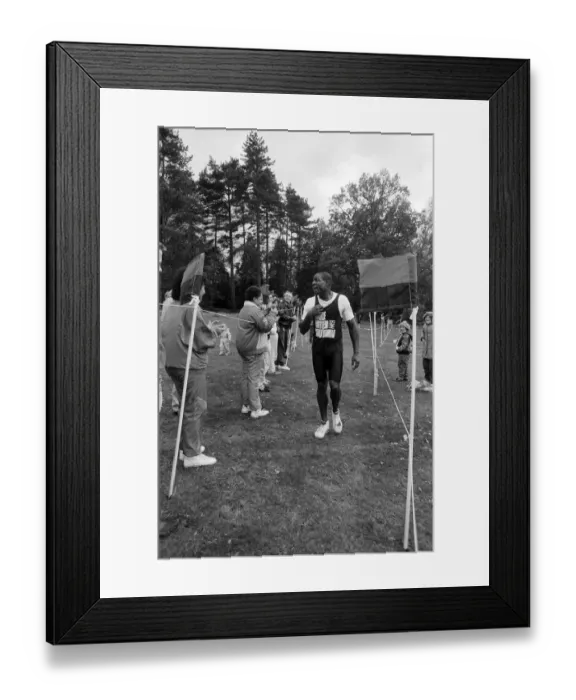 Framed Print : Frank Bruno at Sindlesham School. 4th November 1990