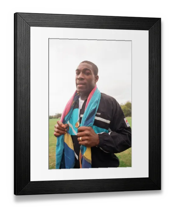 Framed Print : Frank Bruno at Sindlesham School. 4th November 1990
