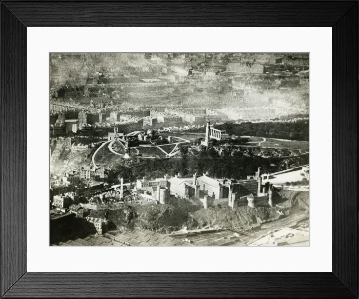 Framed Print : Edinburgh aerial of Calton Hill in 1914