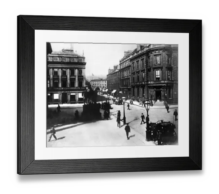 Framed Print : Queen Street corner with Ingram Street at Exchange Square Victorian Glasgow street scene Framed Print : Queen Street corner with Ingram Street at Exchange Square Victorian Glasgow street scene