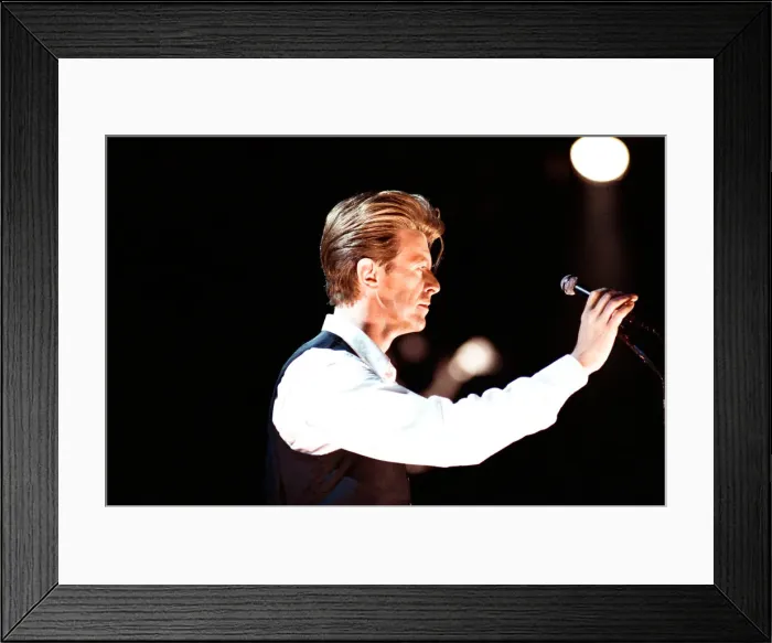 Framed Print : David Bowie performing at The Birmingham NEC, as part of his 1990 Sound Framed Print : David Bowie performing at The Birmingham NEC, as part of his 1990 Sound