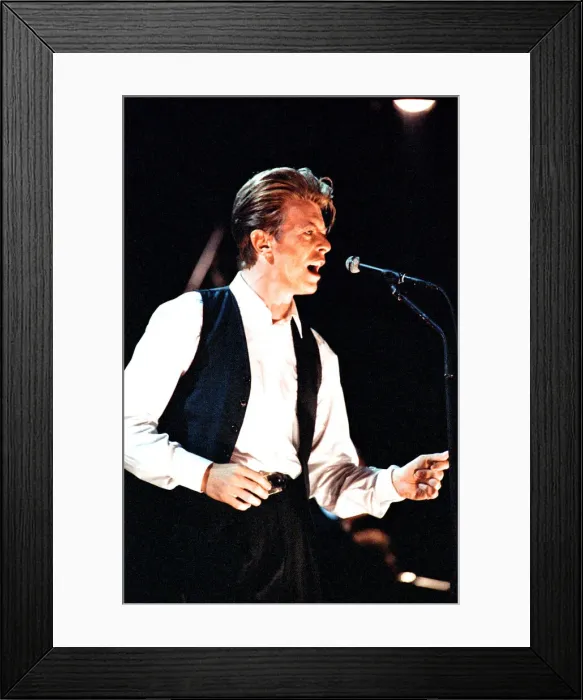Framed Print : David Bowie performing at The Birmingham NEC, as part of his 1990 Sound Framed Print : David Bowie performing at The Birmingham NEC, as part of his 1990 Sound