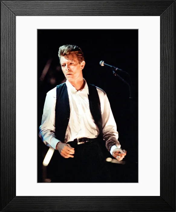 Framed Print : David Bowie performing at The Birmingham NEC, as part of his 1990 Sound Framed Print : David Bowie performing at The Birmingham NEC, as part of his 1990 Sound
