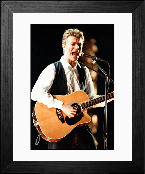 Framed Print : David Bowie performing at The Birmingham NEC, as part of his 1990 Sound Framed Print : David Bowie performing at The Birmingham NEC, as part of his 1990 Sound