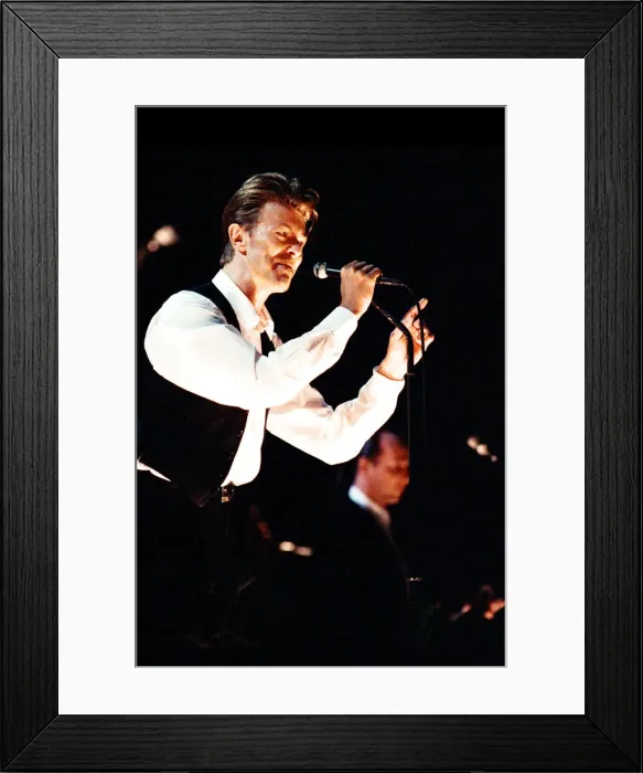 Framed Print : David Bowie performing at The Birmingham NEC, as part of his 1990 Sound Framed Print : David Bowie performing at The Birmingham NEC, as part of his 1990 Sound