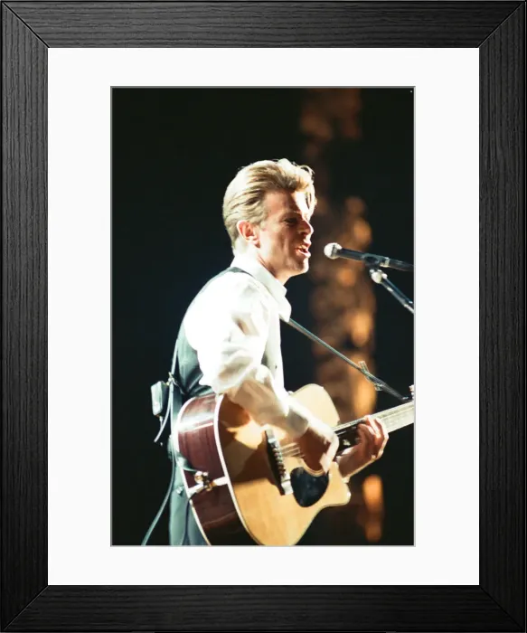 Framed Print : David Bowie performing at The Birmingham NEC, as part of his 1990 Sound Framed Print : David Bowie performing at The Birmingham NEC, as part of his 1990 Sound