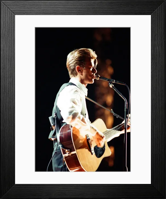 Framed Print : David Bowie performing at The Birmingham NEC, as part of his 1990 Sound Framed Print : David Bowie performing at The Birmingham NEC, as part of his 1990 Sound