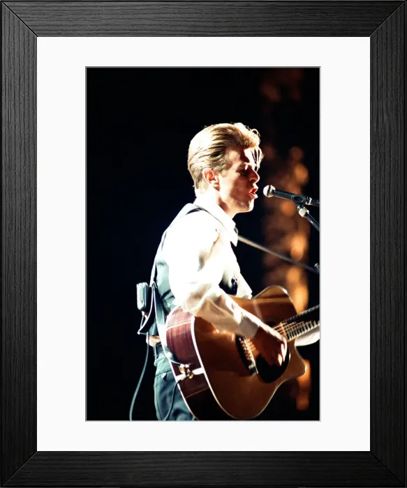 Framed Print : David Bowie performing at The Birmingham NEC, as part of his 1990 Sound Framed Print : David Bowie performing at The Birmingham NEC, as part of his 1990 Sound