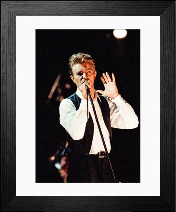 Framed Print : David Bowie performing at The Birmingham NEC, as part of his 1990 Sound Framed Print : David Bowie performing at The Birmingham NEC, as part of his 1990 Sound