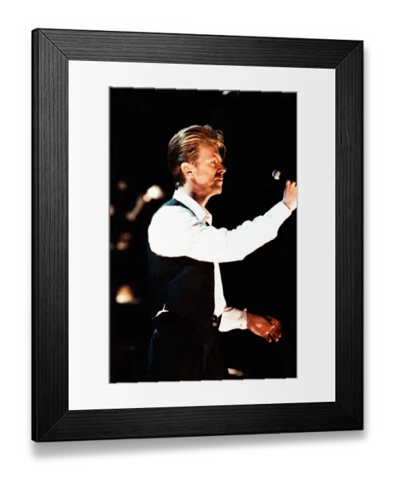 Framed Print : David Bowie performing at The Birmingham NEC, as part of his 1990 Sound Framed Print : David Bowie performing at The Birmingham NEC, as part of his 1990 Sound