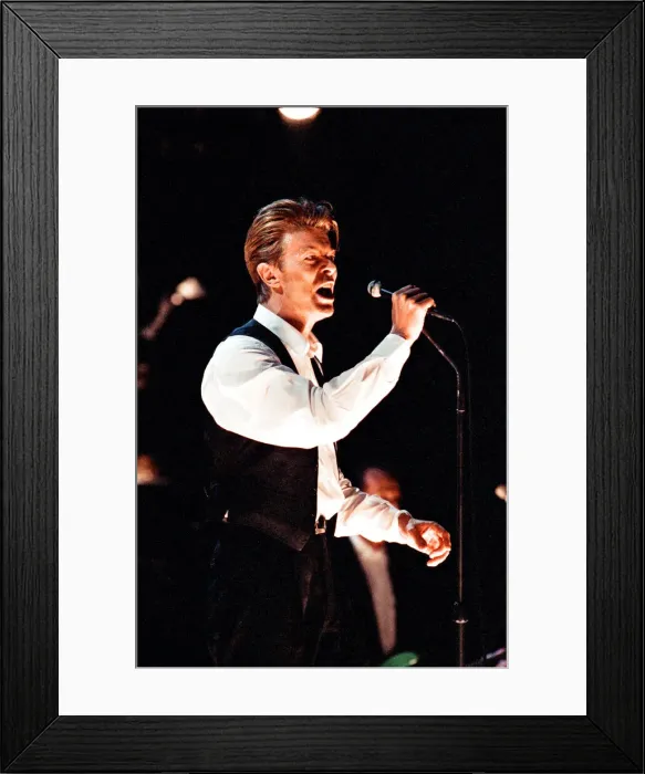 Framed Print : David Bowie performing at The Birmingham NEC, as part of his 1990 Sound Framed Print : David Bowie performing at The Birmingham NEC, as part of his 1990 Sound
