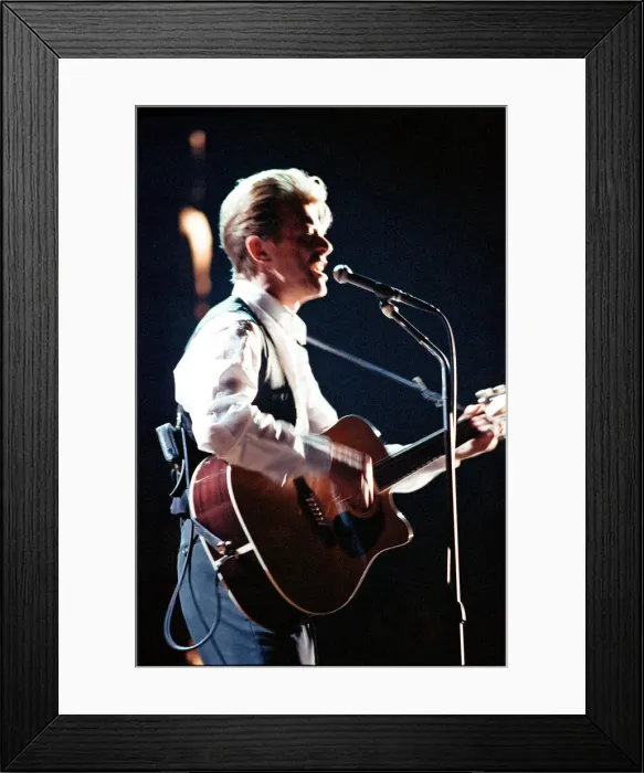 Framed Print : David Bowie performing at The Birmingham NEC, as part of his 1990 Sound Framed Print : David Bowie performing at The Birmingham NEC, as part of his 1990 Sound
