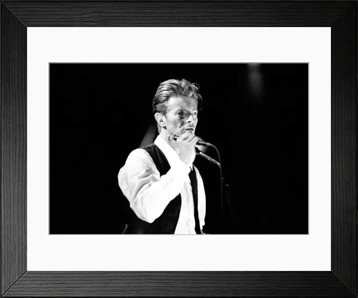 Framed Print : David Bowie performing at The Birmingham NEC, as part of his 1990 Sound Framed Print : David Bowie performing at The Birmingham NEC, as part of his 1990 Sound