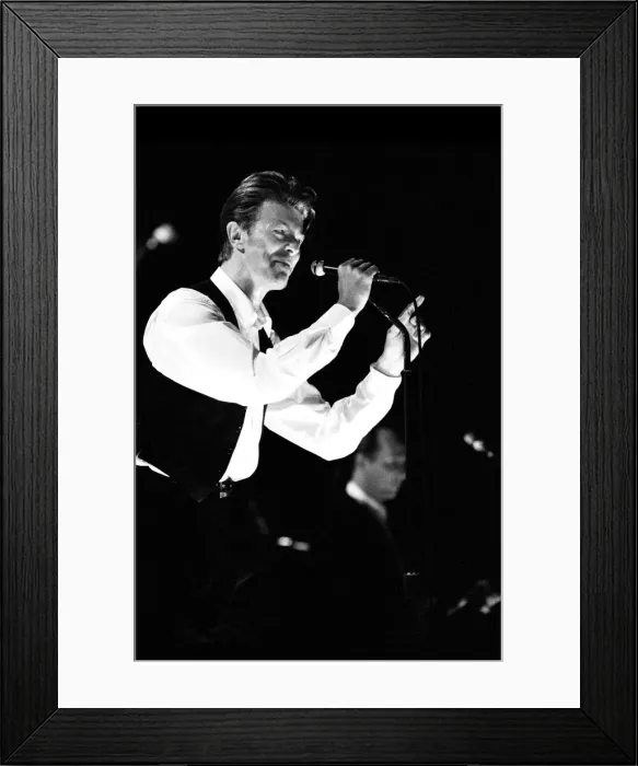 Framed Print : David Bowie performing at The Birmingham NEC, as part of his 1990 Sound Framed Print : David Bowie performing at The Birmingham NEC, as part of his 1990 Sound