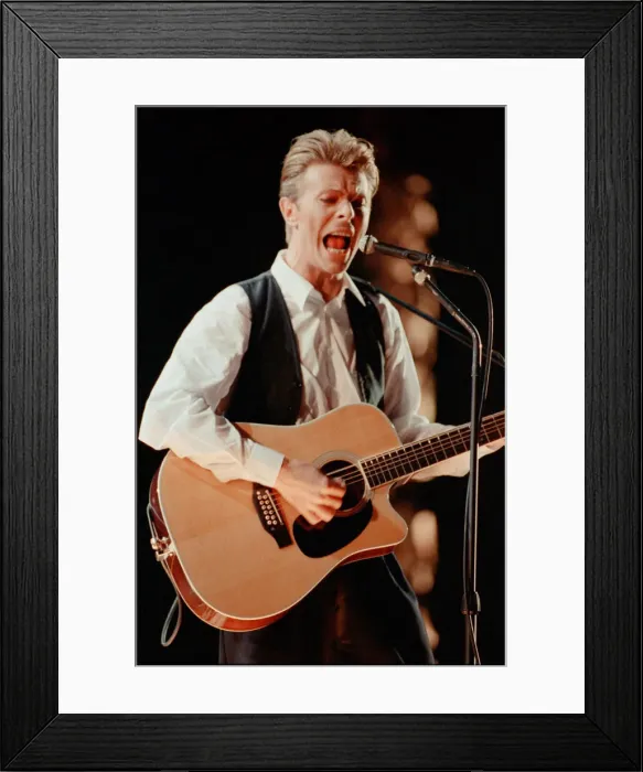 Framed Print : David Bowie performing at The Birmingham NEC, as part of his 1990 Sound Framed Print : David Bowie performing at The Birmingham NEC, as part of his 1990 Sound