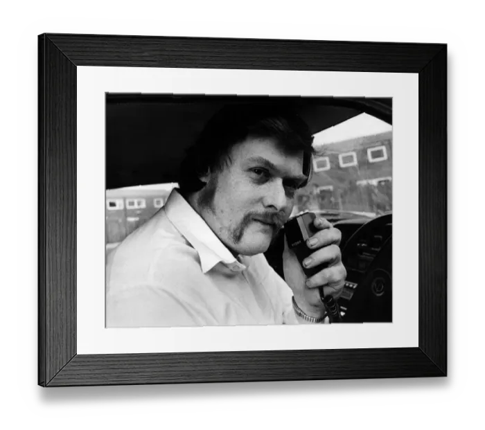 Framed Print : A man on a CB Radio. 27th January 1982 Framed Print : A man on a CB Radio. 27th January 1982